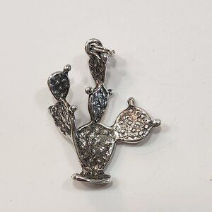 Vintage Sterling Silver 3D Prickly Pear Cactus Charm